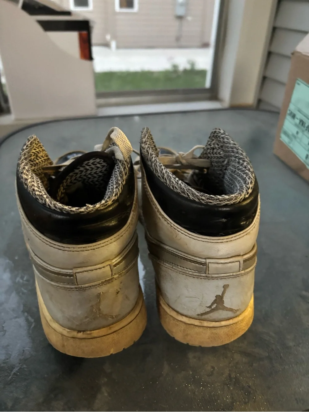 Jordan Mid-Top Sneakers in Beige and Black